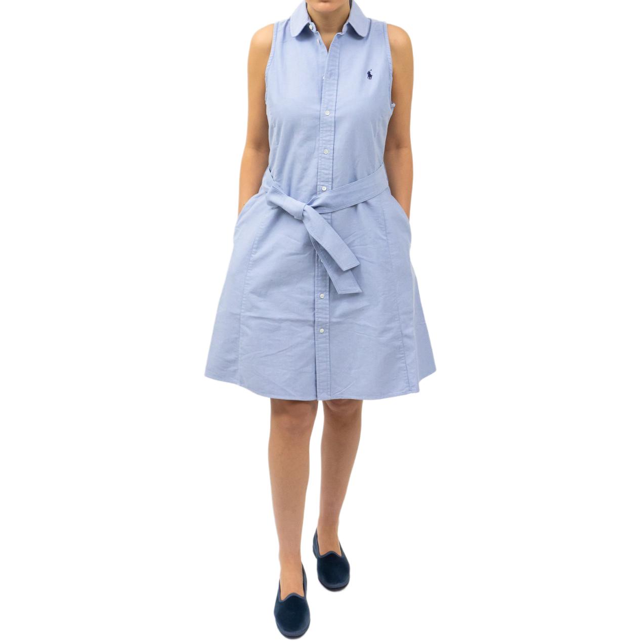 Details for (W) Polo Ralph Lauren 女士蓝色无袖短款纯色纽扣连衣裙 211906437-006