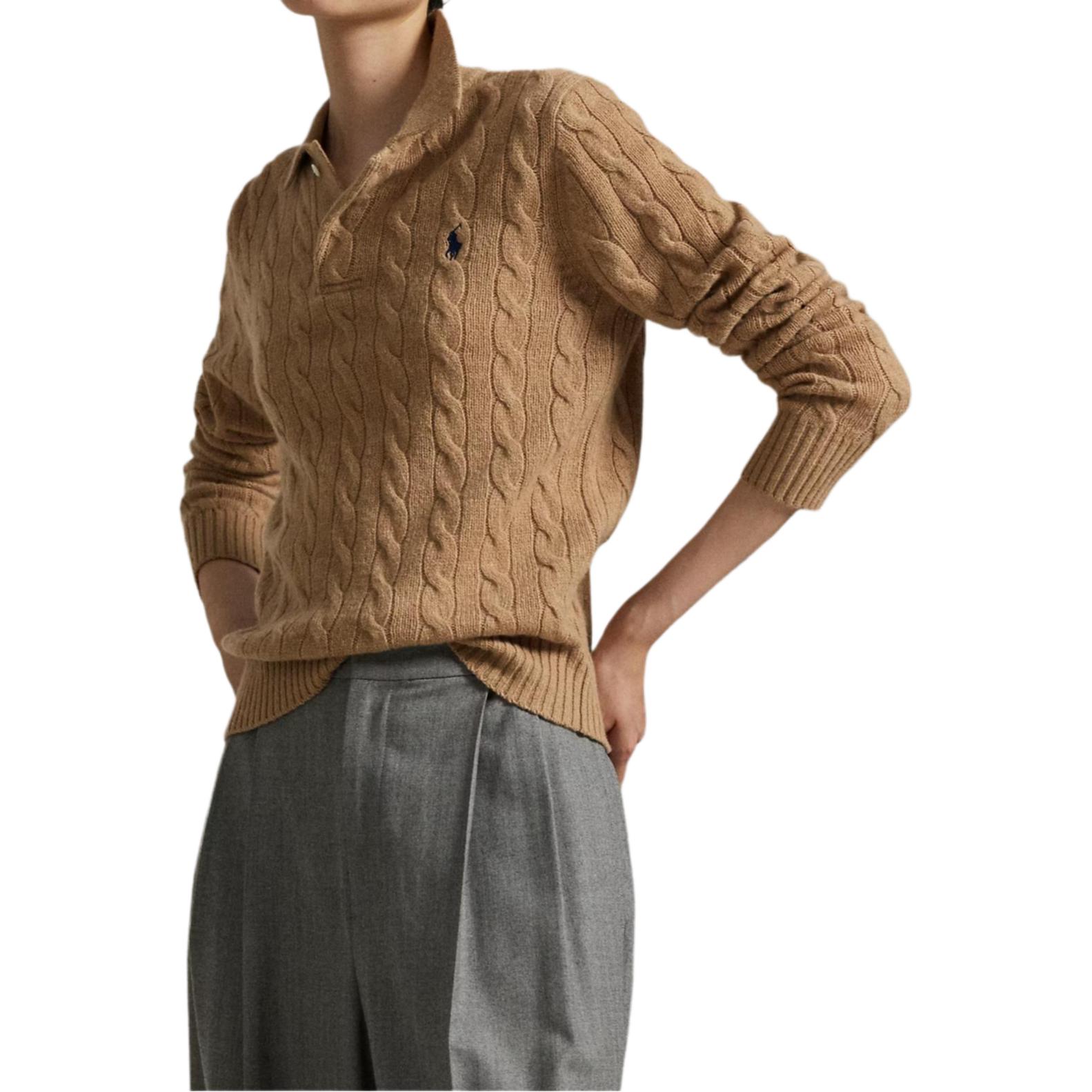 Purchase (W) Polo Ralph Lauren 羊毛羊絨混紡麻花針織毛衣 211972132-002