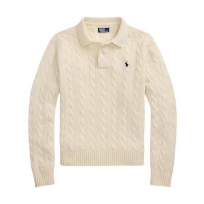 (Women) Polo Ralph Lauren Cable Knit Wool Polo Shirt . 211972132-001