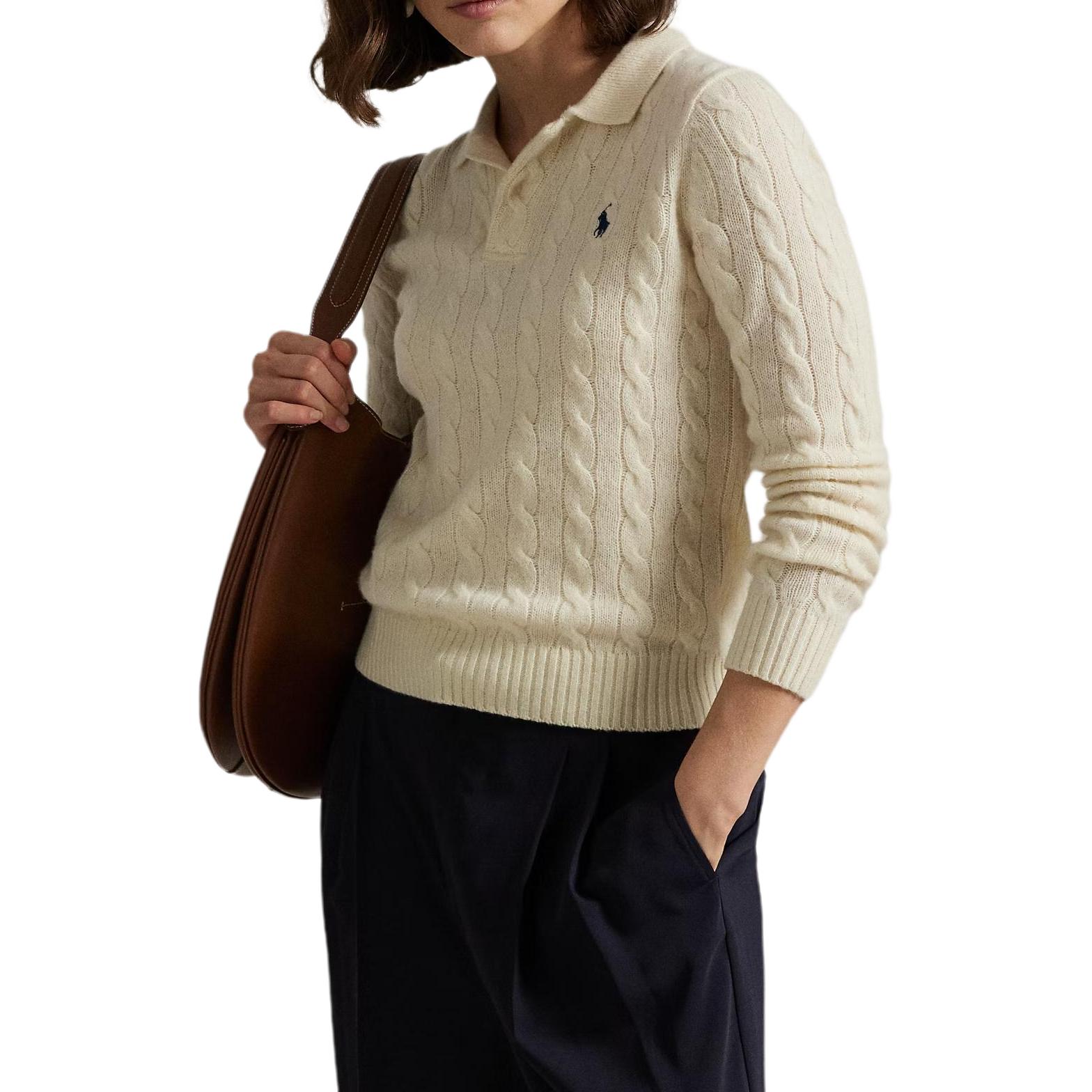 (Women) Polo Ralph Lauren Cable Knit Wool Polo Shirt . 211972132-001 圖 6
