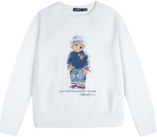 (Women) Polo Ralph Lauren Crewneck Bear Graphic Fleece Sweatshirt White 211769528-001 (Women) Polo Ralph Lauren Crewneck Bear Graphic Fleece Sweatshirt White 211769528-001