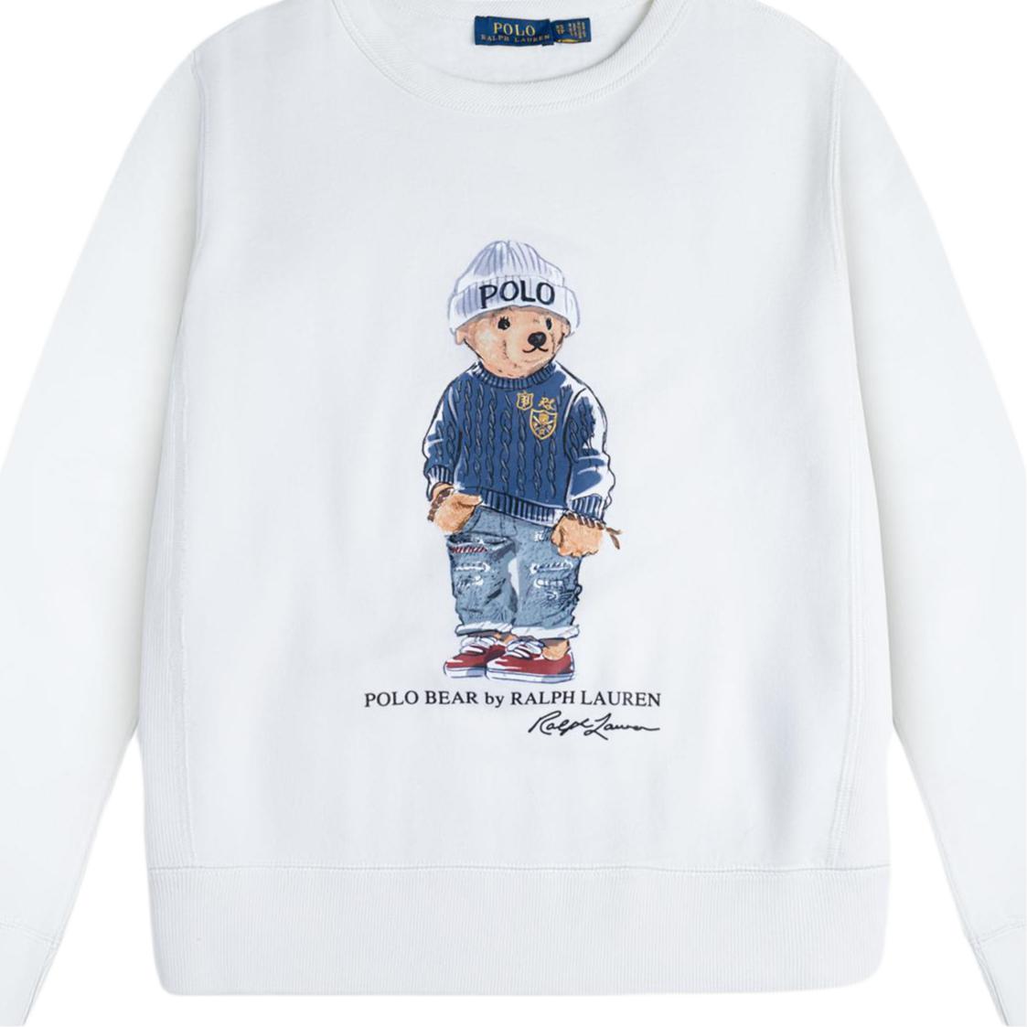 Details for (W) Polo Ralph Lauren Crewneck Bear Graphic Fleece Sweatshirt Putih 211769528-001