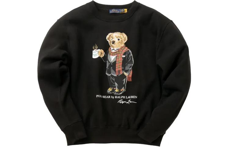 Order (W) 폴로 랄프 로렌 크루넥 스웻셔츠 베어 프린트 블랙 211823689-001