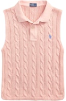 (Women) Polo Ralph Lauren Custom Slim Cable Knit Sleeveless Polo Shirt Women’s Pink Sand WMPOKNINB920238-650 (Women) Polo Ralph Lauren Custom Slim Cable Knit Sleeveless Polo Shirt Women’s Pink Sand WMPOKNINB920238-650
