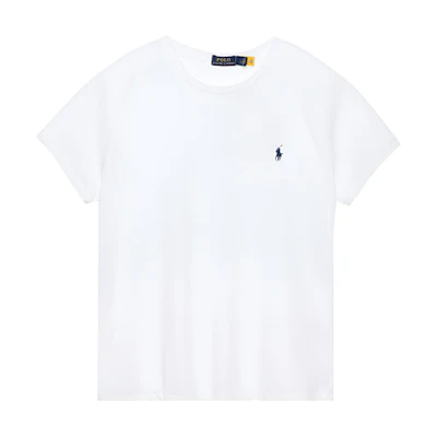(Women) Polo Ralph Lauren Embroidered Logo Crewneck T-Shirt White SS23 Tee. 211898698-005