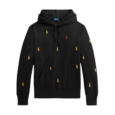 (Women) Polo Ralph Lauren Embroidered Logo Hoodie Black Pullover 211857293-001