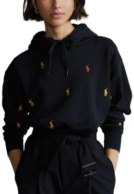 (W) Polo Ralph Lauren 刺繡標誌連帽上衣 黑色套頭款 211857293-001 Lookbook (W) Polo Ralph Lauren 刺繡標誌連帽上衣 黑色套頭款 211857293-001