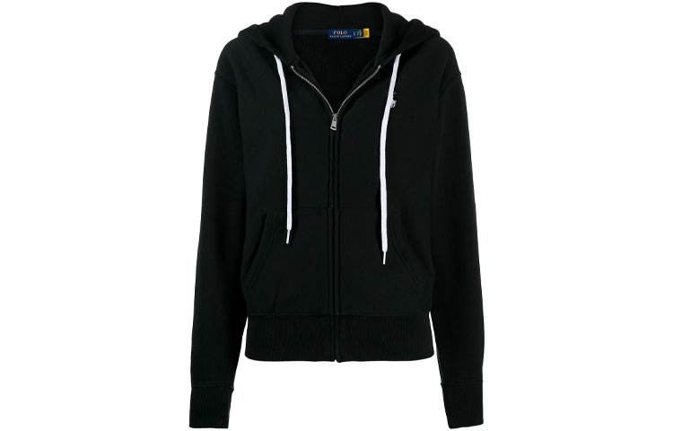(Women) Polo Ralph Lauren Embroidered Logo Zip Hoodie Jacket - Black 211794396-001