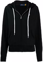(Women) Polo Ralph Lauren Embroidered Logo Zip Hoodie Jacket - Black 211794396-001 (Women) Polo Ralph Lauren Embroidered Logo Zip Hoodie Jacket - Black 211794396-001
