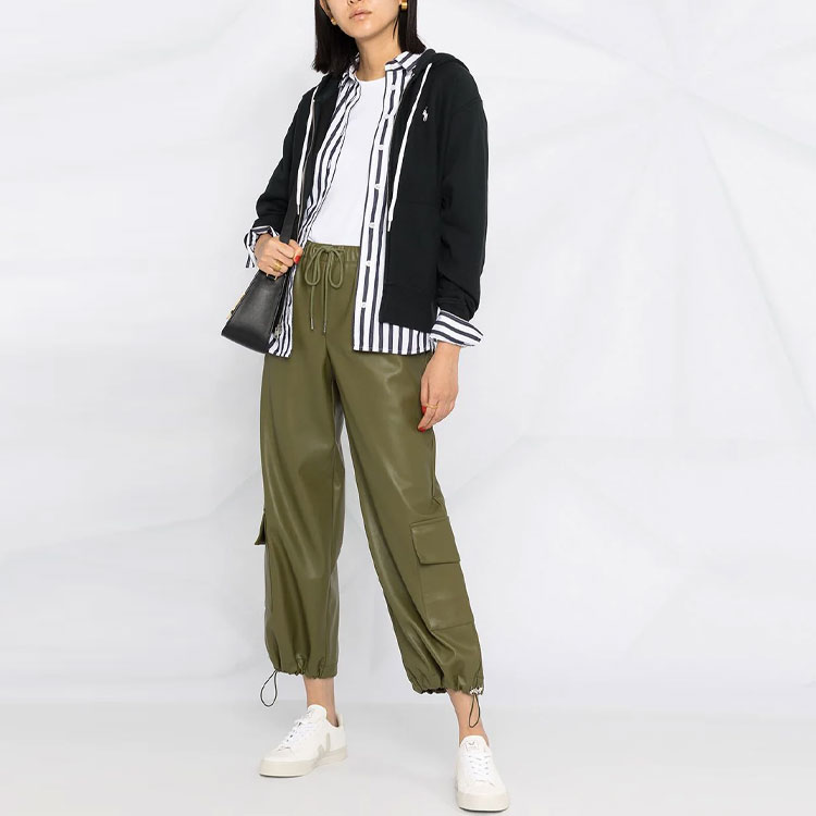 Lookbook (W) Polo Ralph Lauren 刺绣标志拉链连帽夹克 - 黑色 211794396-001