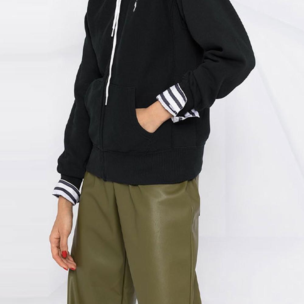 Sizing (W) Polo Ralph Lauren 刺绣标志拉链连帽夹克 - 黑色 211794396-001