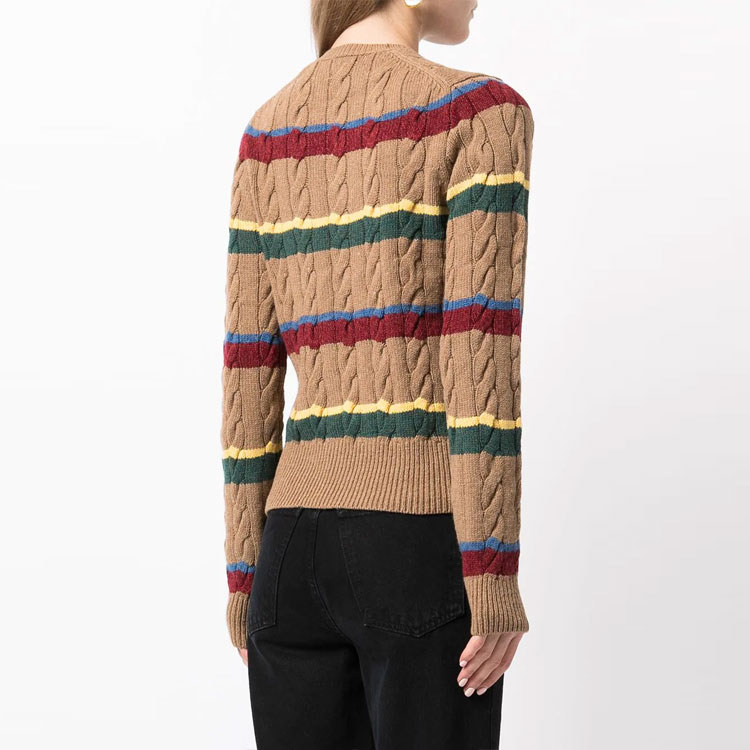 (Women) Polo Ralph Lauren FW21  Brown Cable-Knit Cropped Cardigan Sweater. 211877350001 圖 4