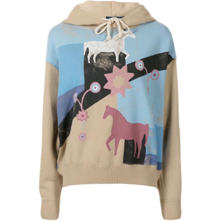 (Women) Polo Ralph Lauren FW21  Brown Graphic Print Fleece Hoodie 211843242-001