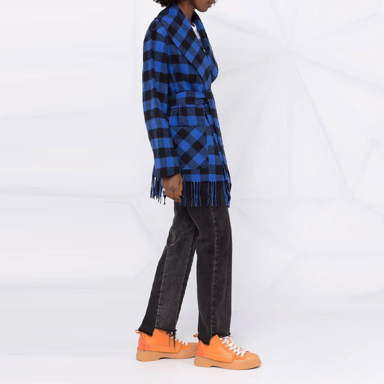 (Women) Polo Ralph Lauren FW21  Checkered Fringe Belted Jacket - Blue. 211846920-001 圖 5