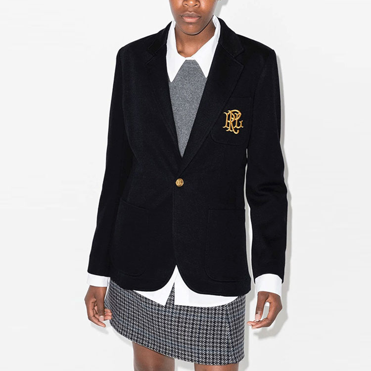 Lookbook (W) Polo Ralph Lauren FW21 海軍藍刺繡標誌金扣西裝外套 211795348-002