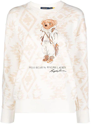 (W) Polo Ralph Lauren FW21 Sweatshirt Beige Cetak Beruang Crewneck 211846895-001 Order (W) Polo Ralph Lauren FW21 Sweatshirt Beige Cetak Beruang Crewneck 211846895-001