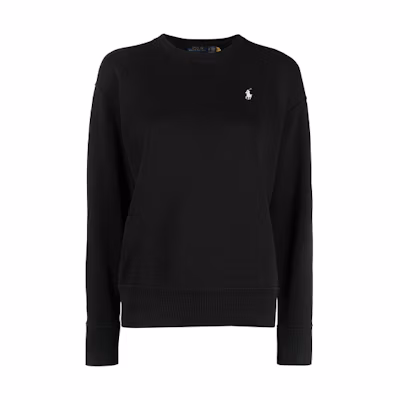 (Women) Polo Ralph Lauren FW21 Black Logo Crewneck Sweatshirt 211794395-001