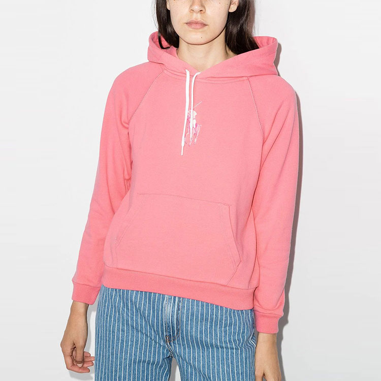 Shop (W) Polo Ralph Lauren FW21 Logo Pullover Sweatshirt Warna Pink 211838143-002