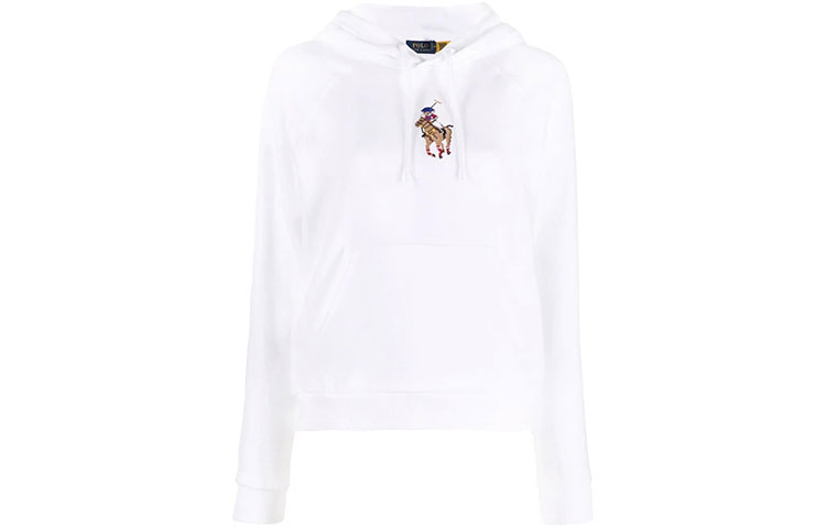 Order (W) Polo Ralph Lauren FW21 白色刺绣标志连帽衫 211843277-001