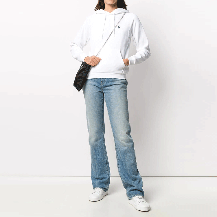 Lookbook (W) 폴로 랄프로렌 FW21 로고 자수 화이트 후디 211794394-001