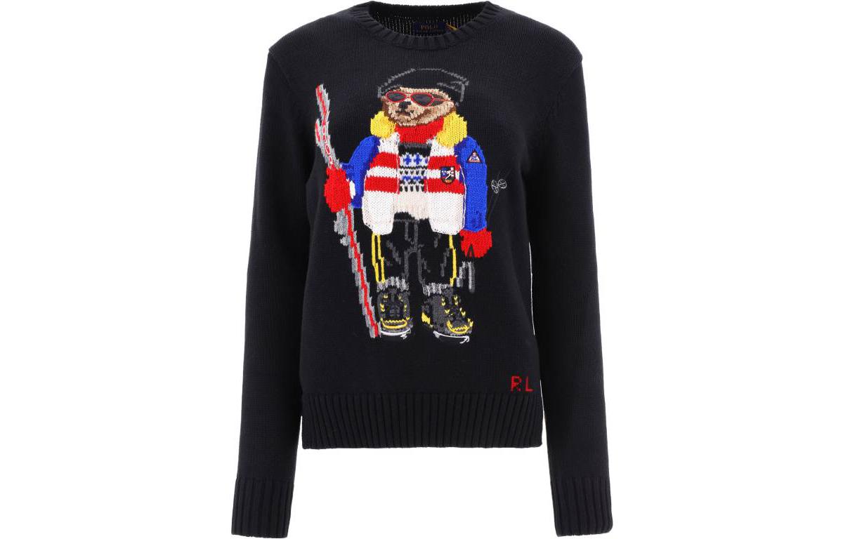 (Women) Polo Ralph Lauren FW22  Black Cartoon Pattern Jacquard Crewneck Sweater 211881597-001 圖 2