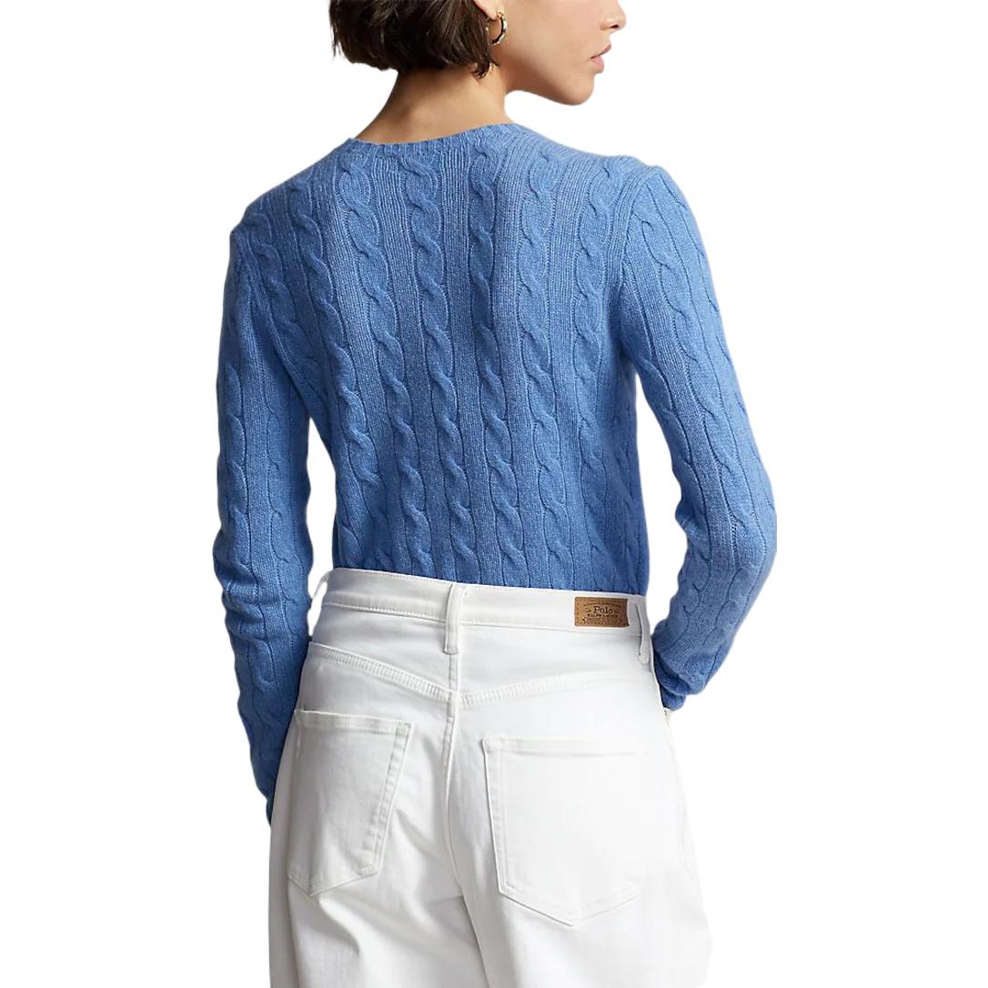 (Women) Polo Ralph Lauren FW22  Blue Cable Knit Wool Sweater with Logo Embroidery. 211875831-001 圖 4