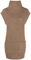 (Women) Polo Ralph Lauren FW22 Brown Solid Knit Turtleneck Long Vest. 211872889-001 (Women) Polo Ralph Lauren FW22 Brown Solid Knit Turtleneck Long Vest. 211872889-001