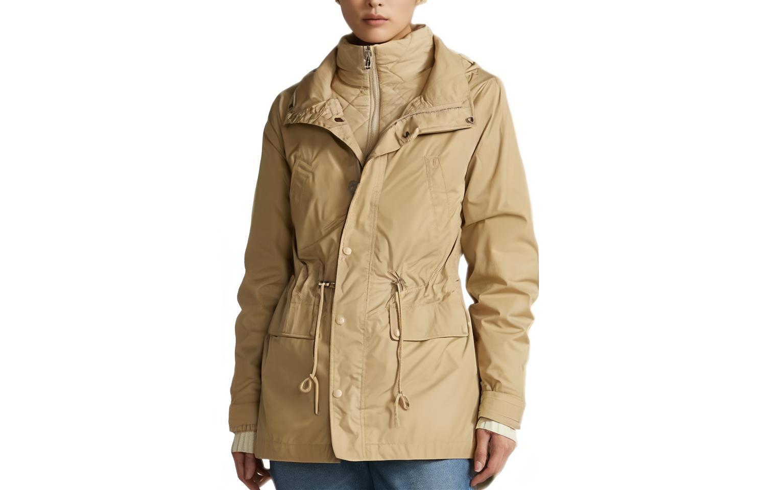 (Women) Polo Ralph Lauren FW22  Brown Solid Long Sleeve Jacket with Detachable Hood WMPOOTWN2820174
