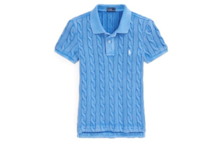 (Women) Polo Ralph Lauren FW22  Cable Knit Short Sleeve Polo Shirt Blue. WMPOKNINCU20664-400 圖 2
