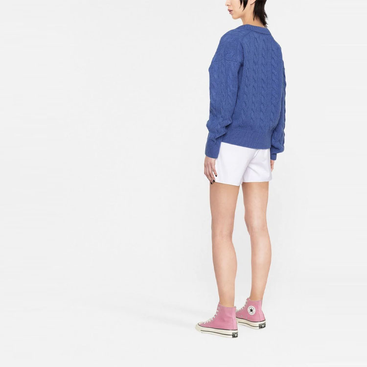 (Women) Polo Ralph Lauren FW22  Cable Knit Wool-Cashmere Polo Sweater Blue 211872731-003 圖 3