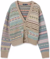 (Women) Polo Ralph Lauren FW22 Geometric Knitted Wool Cardigan Sweater Multicolor. 211872816-001-Multicolor (Women) Polo Ralph Lauren FW22 Geometric Knitted Wool Cardigan Sweater Multicolor. 211872816-001-Multicolor