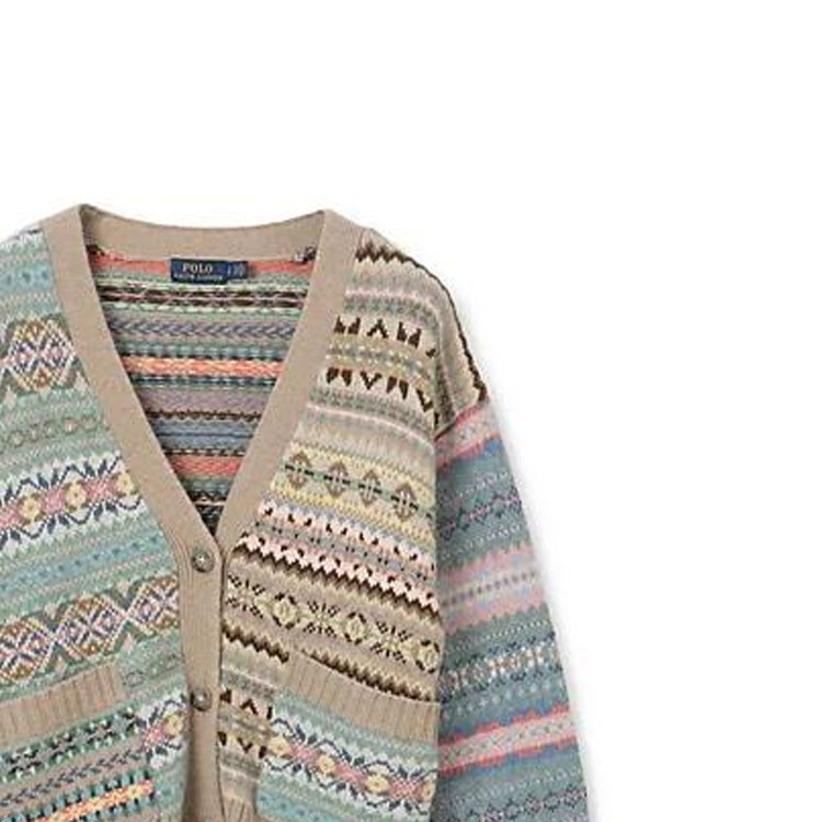 Purchase (W) Polo Ralph Lauren FW22 幾何圖案針織羊毛開襟毛衣 多色款式 211872816-001-Multicolor