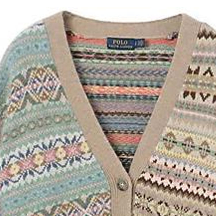 Details for (W) Polo Ralph Lauren FW22 幾何圖案針織羊毛開襟毛衣 多色款式 211872816-001-Multicolor
