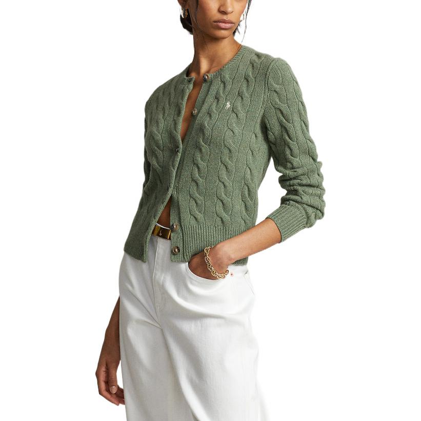 (Women) Polo Ralph Lauren FW22  Green Cashmere Cable Knit Button Crewneck Sweater. WMPOSWENDW20053-020 圖 4