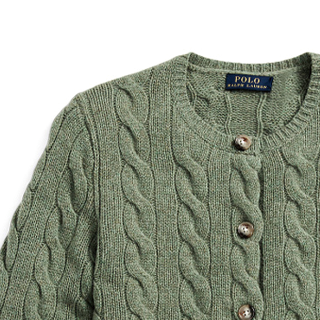 (Women) Polo Ralph Lauren FW22  Green Cashmere Cable Knit Button Crewneck Sweater. WMPOSWENDW20053-020 圖 7