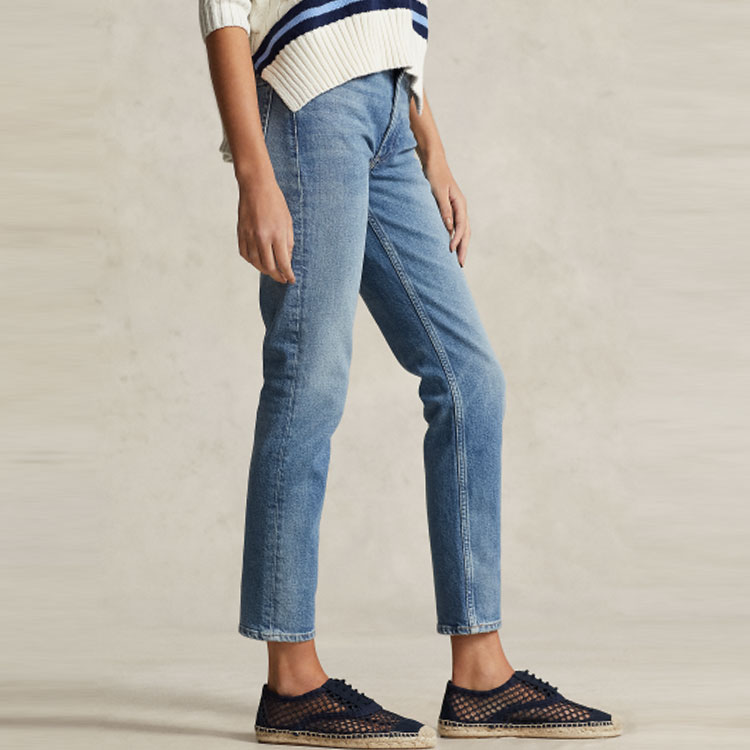 Purchase (W) Polo Ralph Lauren 秋冬22高腰修身剪裁牛仔裤 蓝色款。 WMPODNMN9820044-400