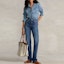 Lookbook (Women) Polo Ralph Lauren FW22 High-Waisted Straight Jeans Washed Effect Dark Blue. WMPODNMNA020011-400
