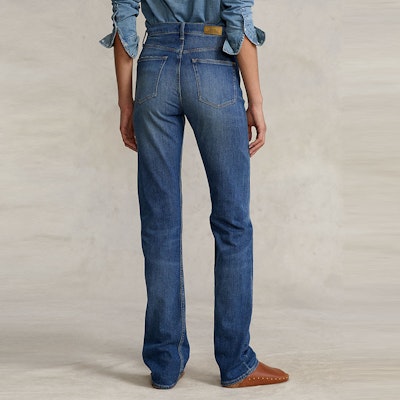 (Women) Polo Ralph Lauren FW22 High-Waisted Straight Jeans Washed Effect Dark Blue. WMPODNMNA020011-400 Shop (Women) Polo Ralph Lauren FW22 High-Waisted Straight Jeans Washed Effect Dark Blue. WMPODNMNA020011-400