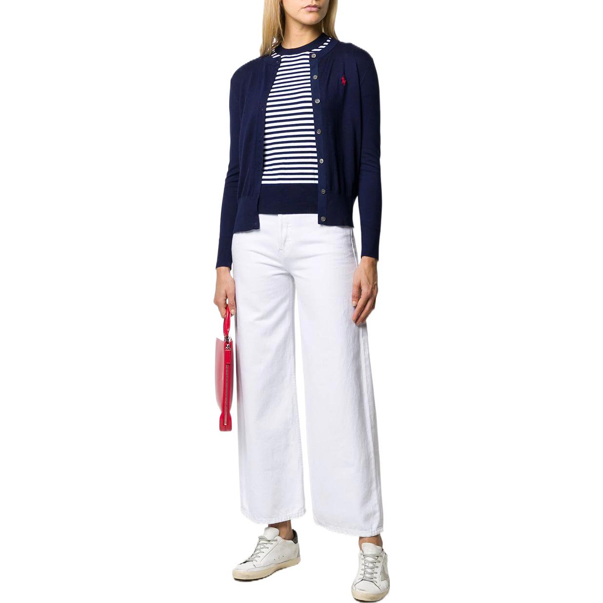 (Women) Polo Ralph Lauren FW22  Navy Blue Knit Cardigan with Logo Embroidery. 211784759-001 圖 3