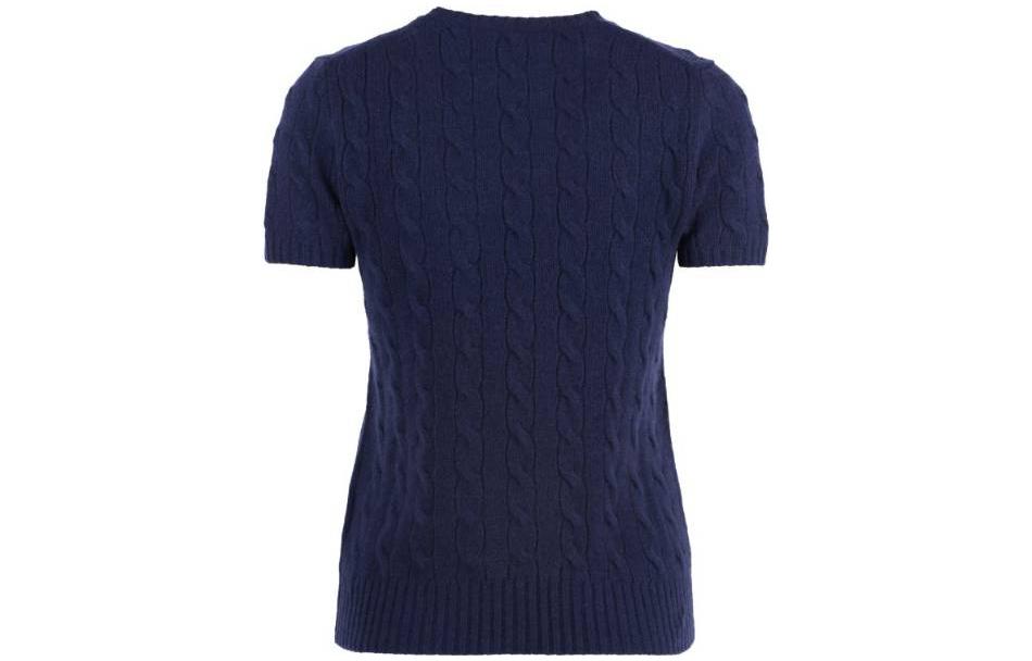 (Women) Polo Ralph Lauren FW22  Navy Cable Knit Embroidered Logo T-Shirt. 211873374-004 圖 3