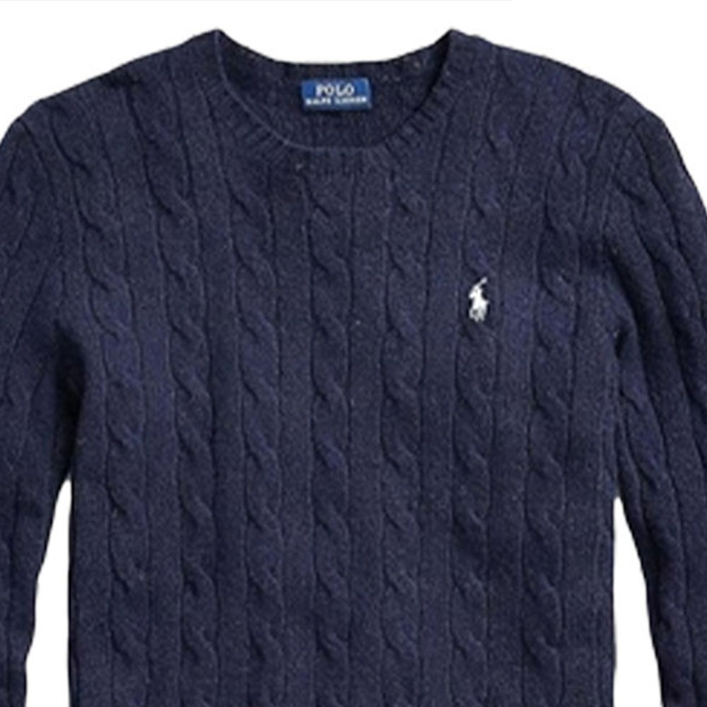 Details for (W) Polo Ralph Lauren FW22 海軍藍刺繡標誌針織圓領衫。 211581065-025