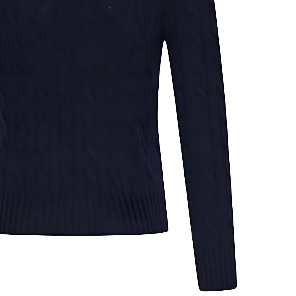 Sizing (W) Polo Ralph Lauren FW22 海軍藍刺繡標誌針織圓領衫。 211581065-025