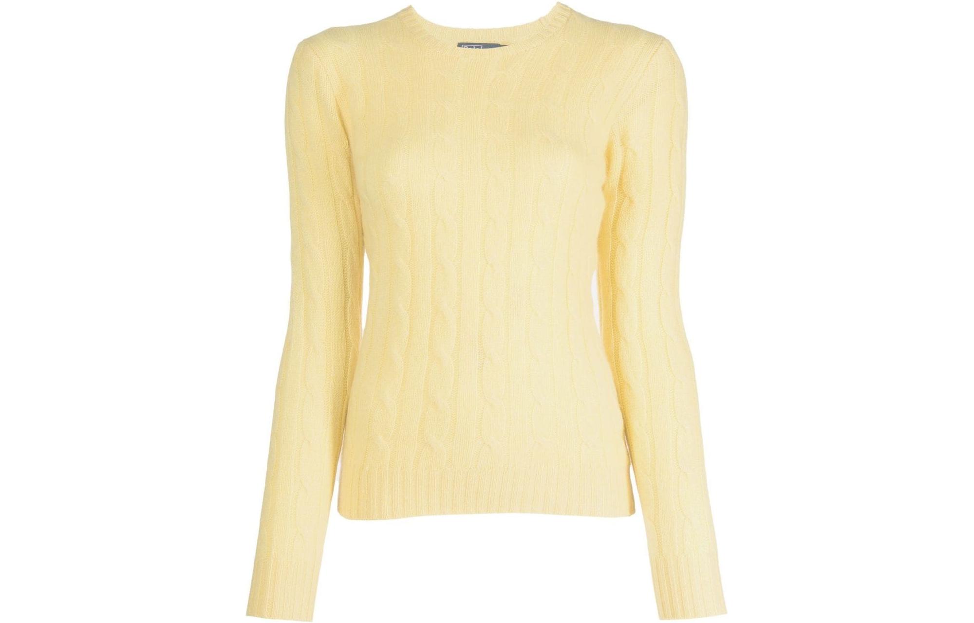 (Women) Polo Ralph Lauren FW22  Solid Cable Knit Crewneck Sweater Yellow. 211880516-006 圖 2