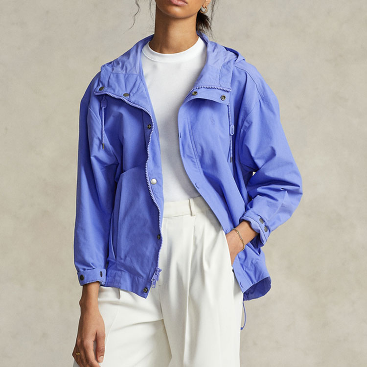 (Women) Polo Ralph Lauren FW22  Solid Logo Embroidered Hooded Jacket Blue. WMPOOTWN5A20037-400 圖 4