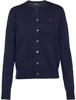 (Women) Polo Ralph Lauren FW22 Solid Navy Knit Cardigan with Zebra Embroidery. WMPOSWENDW20110-400 (Women) Polo Ralph Lauren FW22 Solid Navy Knit Cardigan with Zebra Embroidery. WMPOSWENDW20110-400