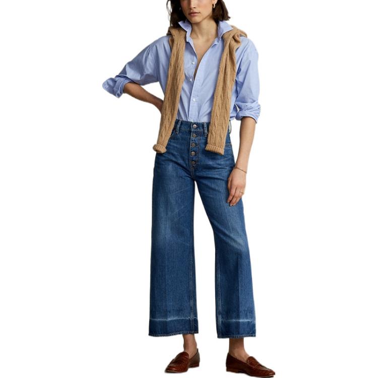 Lookbook (W) Polo Ralph Lauren FW22 Vaqueros Azul Pierna Ancha Denim Sólido. WMPODNMNA020016-400