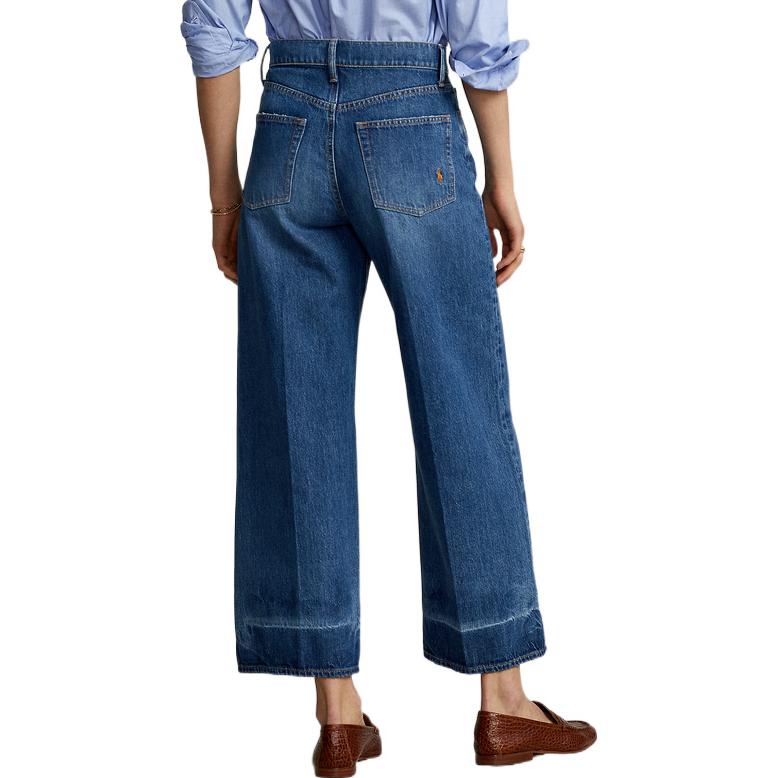 Purchase (W) Polo Ralph Lauren FW22 Vaqueros Azul Pierna Ancha Denim Sólido. WMPODNMNA020016-400
