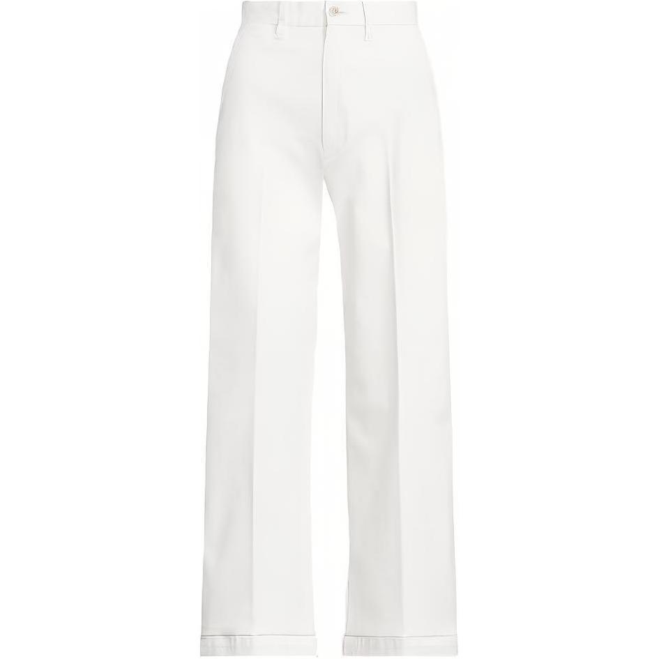 (Women) Polo Ralph Lauren FW22  White Wide-Leg Knit Casual Jogger Pants. WMPOPNTNDL20056-100