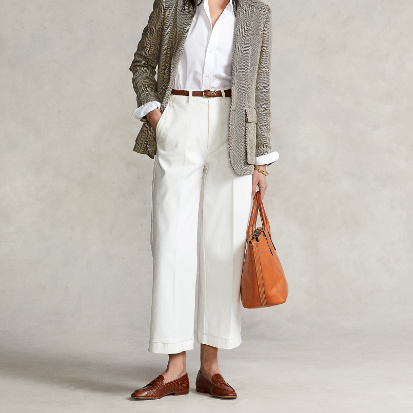 Lookbook (W) Polo Ralph Lauren FW22 白色宽松针织休闲运动裤. WMPOPNTNDL20056-100