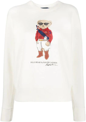 (W) Polo Ralph Lauren FW22 Sweatshirt Wanita Putih Bear Print Lengan Panjang 211872982-001 Buy (W) Polo Ralph Lauren FW22 Sweatshirt Wanita Putih Bear Print Lengan Panjang 211872982-001